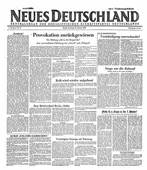 Neues Deutschland Online-Archiv vom 26.01.1947