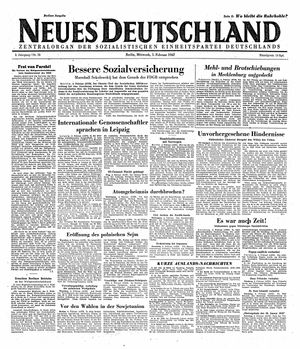 Neues Deutschland Online-Archiv vom 05.02.1947