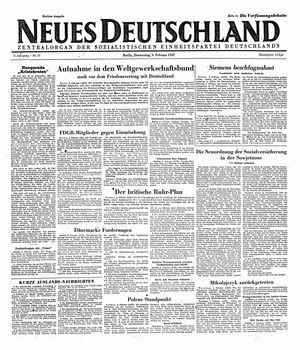 Neues Deutschland Online-Archiv vom 06.02.1947