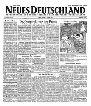 Neues Deutschland Online-Archiv vom 09.02.1947