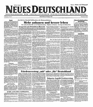Neues Deutschland Online-Archiv vom 12.02.1947