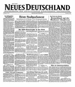 Neues Deutschland Online-Archiv vom 13.02.1947