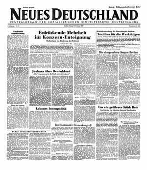 Neues Deutschland Online-Archiv vom 14.02.1947