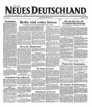 Neues Deutschland Online-Archiv vom 18.02.1947