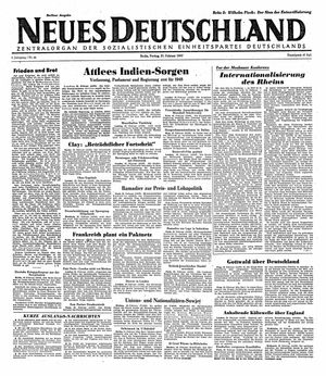 Neues Deutschland Online-Archiv vom 21.02.1947