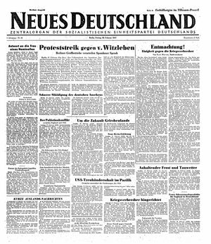 Neues Deutschland Online-Archiv vom 28.02.1947