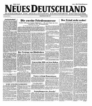 Neues Deutschland Online-Archiv vom 05.03.1947