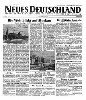 Neues Deutschland Online-Archiv vom 09.03.1947