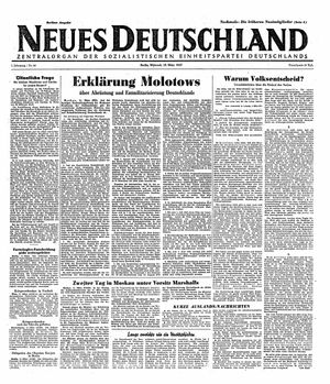 Neues Deutschland Online-Archiv vom 12.03.1947