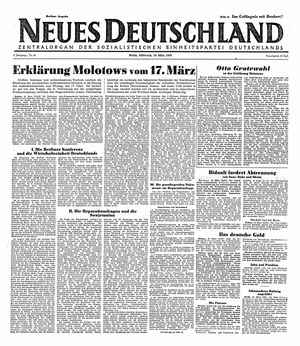 Neues Deutschland Online-Archiv vom 19.03.1947