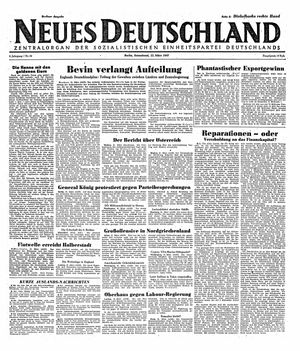 Neues Deutschland Online-Archiv vom 22.03.1947