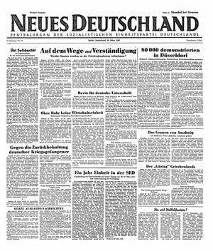 Neues Deutschland Online-Archiv vom 29.03.1947