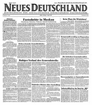 Neues Deutschland Online-Archiv vom 04.04.1947