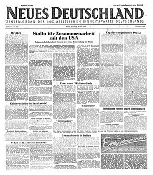Neues Deutschland Online-Archiv vom 04.05.1947