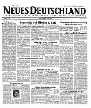 Neues Deutschland Online-Archiv on May 8, 1947