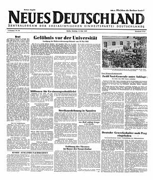 Neues Deutschland Online-Archiv vom 11.05.1947