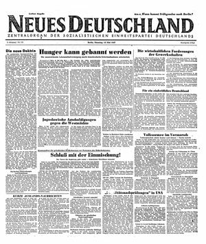 Neues Deutschland Online-Archiv vom 12.05.1947