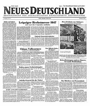 Neues Deutschland Online-Archiv vom 20.05.1947