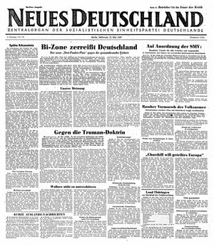Neues Deutschland Online-Archiv vom 21.05.1947
