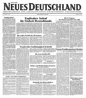 Neues Deutschland Online-Archiv vom 23.05.1947