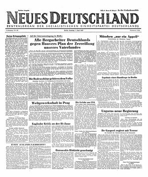 Neues Deutschland Online-Archiv vom 01.06.1947