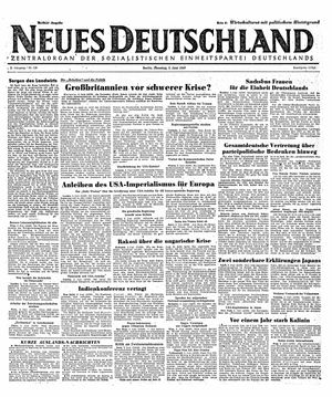 Neues Deutschland Online-Archiv vom 03.06.1947