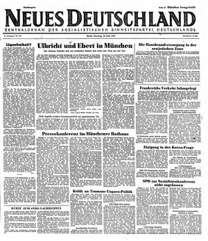 Neues Deutschland Online-Archiv vom 10.06.1947