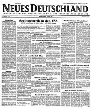 Neues Deutschland Online-Archiv vom 17.06.1947