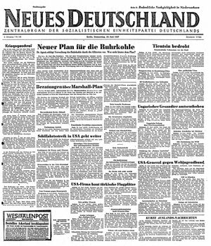 Neues Deutschland Online-Archiv vom 19.06.1947