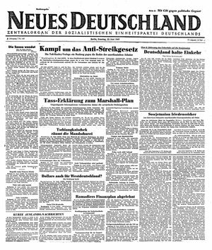Neues Deutschland Online-Archiv vom 22.06.1947