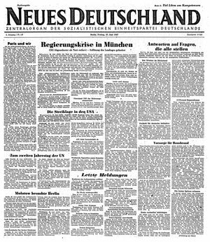 Neues Deutschland Online-Archiv vom 27.06.1947