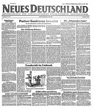 Neues Deutschland Online-Archiv vom 03.07.1947