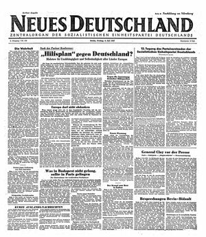 Neues Deutschland Online-Archiv on Jul 4, 1947