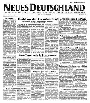 Neues Deutschland Online-Archiv on Jul 10, 1947