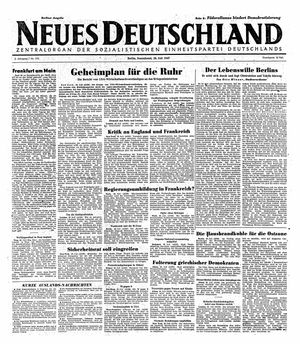 Neues Deutschland Online-Archiv vom 26.07.1947