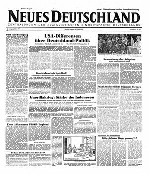 Neues Deutschland Online-Archiv vom 27.07.1947