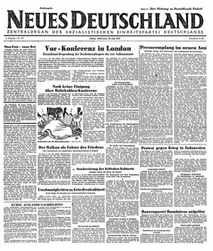 Neues Deutschland Online-Archiv vom 30.07.1947