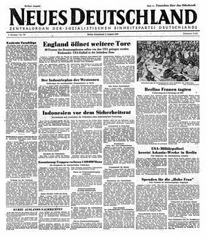 Neues Deutschland Online-Archiv vom 02.08.1947