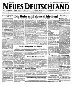 Neues Deutschland Online-Archiv vom 13.08.1947