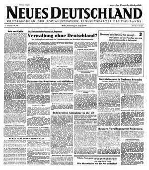 Neues Deutschland Online-Archiv vom 14.08.1947