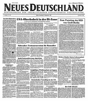 Neues Deutschland Online-Archiv vom 06.09.1947