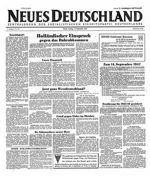 Neues Deutschland Online-Archiv vom 12.09.1947