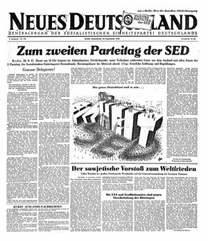 Neues Deutschland Online-Archiv vom 20.09.1947