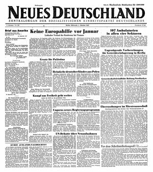 Neues Deutschland Online-Archiv on Oct 1, 1947