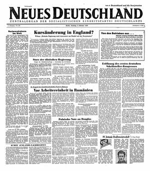 Neues Deutschland Online-Archiv vom 05.10.1947