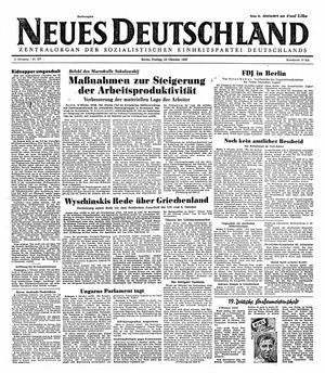 Neues Deutschland Online-Archiv vom 10.10.1947