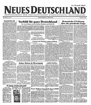 Neues Deutschland Online-Archiv vom 11.10.1947