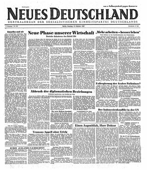 Neues Deutschland Online-Archiv vom 12.10.1947