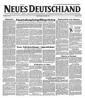 Neues Deutschland Online-Archiv vom 14.10.1947