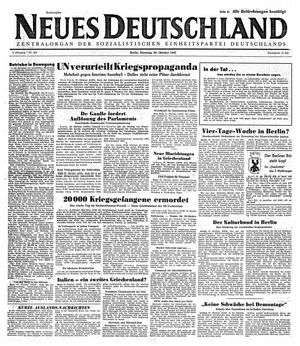 Neues Deutschland Online-Archiv vom 28.10.1947